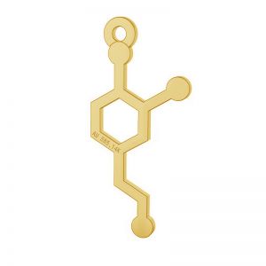 Dopamine chemical formula pendant gold 14K, LKZ-06063 - 0,30