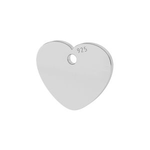 Heart pendant tag, sterling silver, LKM-2010