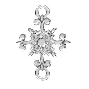 Crucifix pendant connector, sterling silver 925, ODL-00600