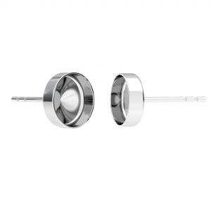 Round pendant connector for resin, sterling silver 925, FMG ROUND 7 MM CON 2 - 2,10 MM