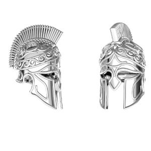 Spartan helmet pendant*sterling silver 925*ODL-00646