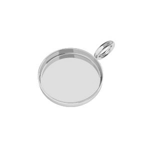 Silver round 8 mm base pendant for resin FMG 8 MM BA 1 - 1,30 MM