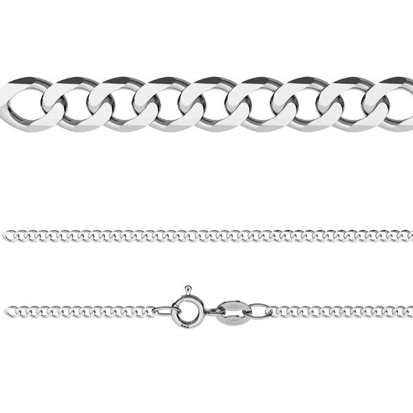 PD  50 (40-60 cm), Curb chain 0,2 cm, sterling silver 925