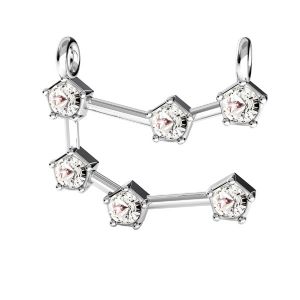 Gemini zodiac pendant with Swarovski Crystals*sterling silver 925*ODL-00650