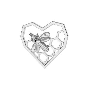 Honeycomb heart pendant*sterling silver 925*ODL-00671 13,9x15 mm
