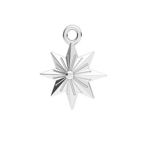 Star pendant connector*sterling silver 925*ODL-00639 12x14 mm