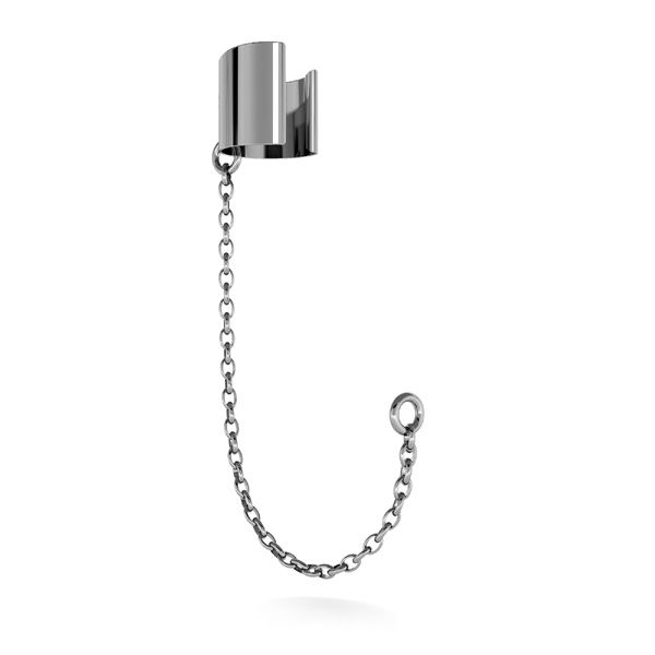 Ear cuff with chain*sterling silver 925*KLA 02014 10x84 mm