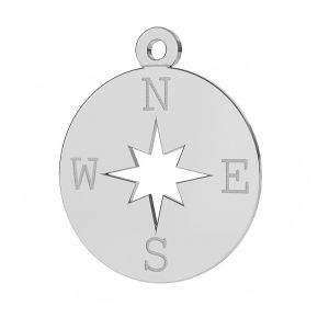 Compass wind rose pendant, sterling silver, LKM-2015