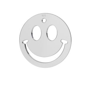 Smile emotikon pendant tag, sterling silver, LKM-2025