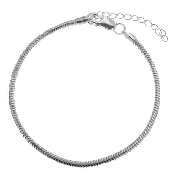 Bracelet, beads base*sterling silver 925*HAND BASE CSTD 2,4 (18 + 4 cm)