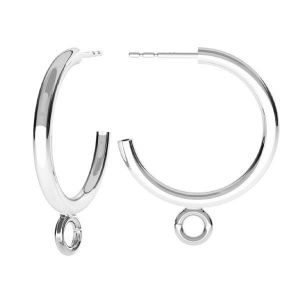 Semicircular earrings, sterling silver 925, KL-230 KP 23x27 mm