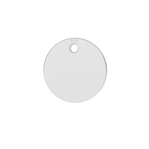 Round pendant tag 10 mm, sterling silver, LKM-2013