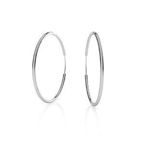 Round hoop earrings*sterling silver 925*KL-330 1,5x27 mm