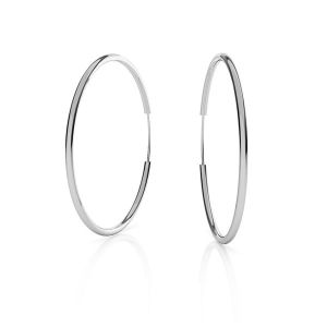 Round hoop earrings*sterling silver 925*KL-340 1,5x37 mm