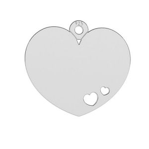 Heart pendant tag, sterling silver, LKM-2050