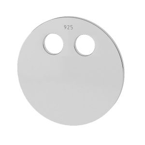 Round pendant tag 12 mm, sterling silver, LKM-2017