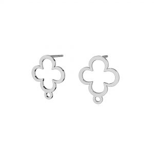 Clover earrings, sterling silver 925, LK-2572 KLS - 0,50 13x15,4 mm