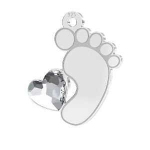 Baby foot pendant Swarovski heart*sterling silver 925*LKM-2644 - 0,50 13x14,7 mm