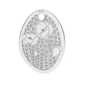 Poppies pendant*sterling silver 925*LKM-2678 - 0,50 10,9x15 mm