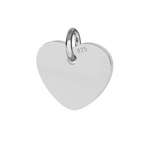 Heart pendant tag 10 mm with jumpring, sterling silver, J-LKM-2010 - 0,80 10x11 mm