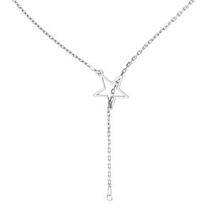 Necklace base with star*sterling silver 925*CHAIN 38 (A 030)