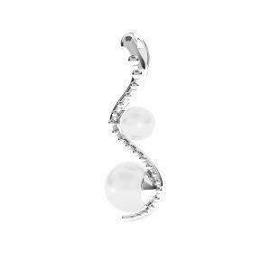 Snake pendant with Swarovski pearls*sterling silver*ODL-00774 4x22 mm ver.2