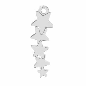 Stars pendant tag, sterling silver 925, LKM-2821 - 0,50 6,8x21,7 mm