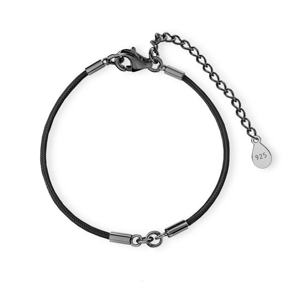 Black cord base for bracelet, J-STRING BRACELET 26 15,5-19,50 cm -  SILVEXCRAFT