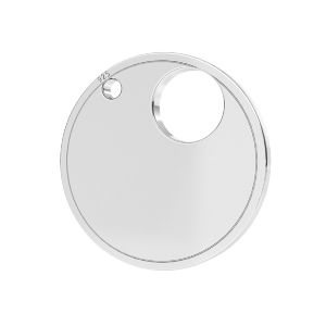 Round pendant connector tag, toogle base*sterling silver 925*LKM-2738 - 0,50 18x18 mm