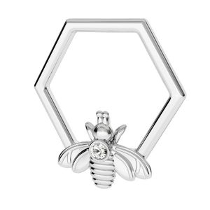 Bee with Swarovski crystal pendant*sterling silver 925*ODL-00830 ver.2 13,9x15 mm