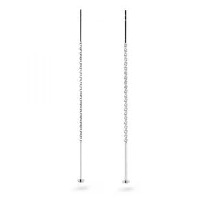 Cable box chain earring (base), sterling silver, KLA-41 80 mm (A 030)