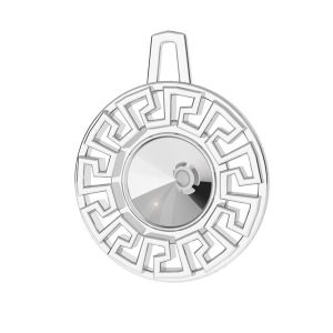 Greek maze round pendant, base for Swarovski Rivoli 6 mm*sterling silver 925*ODL-00838 14x17,5 mm (1122 SS 29)