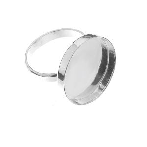 Round ring for resin*sterling silver 925*RING 002 20 mm L (16,17,18)