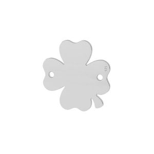 Clover pendant connector tag, sterling silver, LKM-2911 - 0,50 10x10 mm