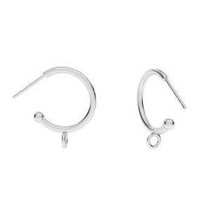 Semicircular earrings with ball, sterling silver 925, CON 1 KLK-420 16,5x20,5 mm