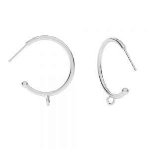 Semicircular earrings with ball, sterling silver 925, CON 1 KLK-440 25,5x26 mm