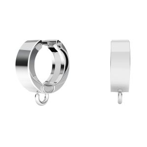 Hoop leverback earrings with loop*sterling silver 925*ODL-00871 BZO 2 13,1x15 mm