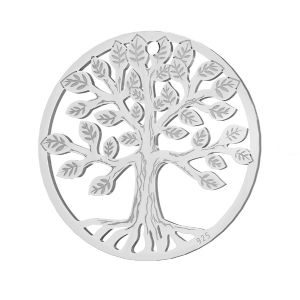 Tree pendant, sterling silver, LKM-2939 - 0,50 19x19 mm