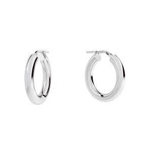 Round hoop earrings 3 cm with clasp, sterling silver 925, KL-420 4x20 mm