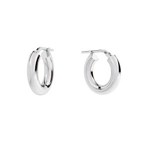 Round hoop earrings 2,5 cm with clasp, sterling silver 925, KL-415 4x15 mm