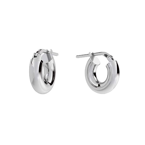 Round hoop earrings 2 cm with clasp, sterling silver 925, KL-410 4x10 mm