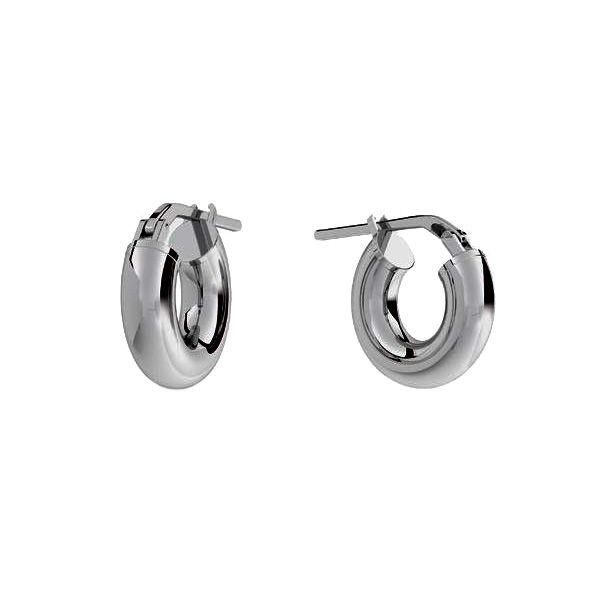 Round hoop earrings 2 cm with clasp, sterling silver 925, KL-410 4x10 mm