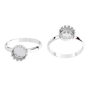 Round ring for resin - crown*sterling silver 925*ODL-00681 RING (R-11)