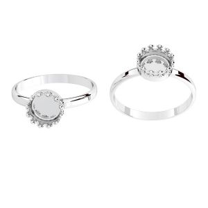Round ring for resin - crown*sterling silver 925*ODL-00681 RING (R-15)