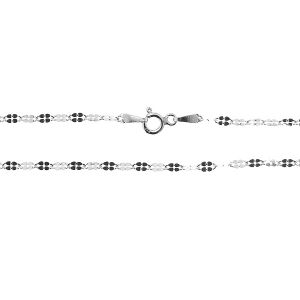 A 040 QDF 2,5 mm 40 cm, anchor chain (clover) for celebrity necklace, sterling silver
