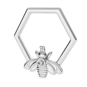 Bee pendant, crystals base*sterling silver 925*ODL-00830 13,9x15 mm
