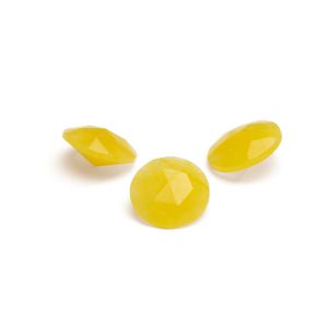 ROSECUT/ RIVOLI yellow chalcedon 12 MM GAVBARI, semi-precious stone