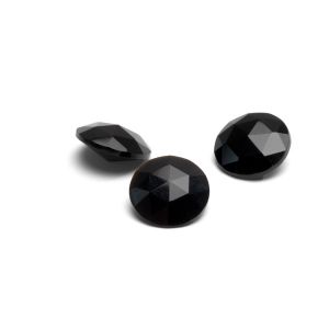 ROSECUT/ RIVOLI onyx black 12 MM GAVBARI, semi-precious stone