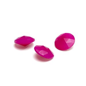 ROSECUT/ RIVOLI jadeite neon pink RIVOLI 12 MM GAVBARI GAVBARI, semi-precious stone