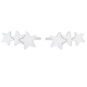Stars earrings*sterling silver 925*KLS LKM-2984 - 0,50 5,2x10,3 mm